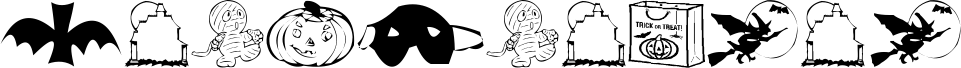 Image preview of font AEZ halloween dingbats
